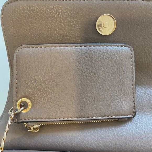 Dune London Taupe Quilted VeganLeather Handbag Chain Attached mini wallet & Gold - Picture 10 of 15